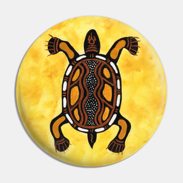 Turtle - Aboriginal Inspired Art Painting Pin by seanfleming