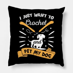 Crocheting Dog Lover Crocheter Gift Pillow