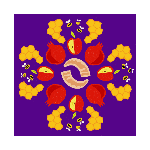 Rosh Hashanah Roundel in Purple by TillaCrowne