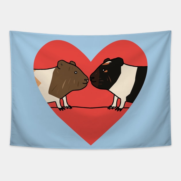 Two Guinea Pig Faces in Red Heart Tapestry by Anke Wonder 