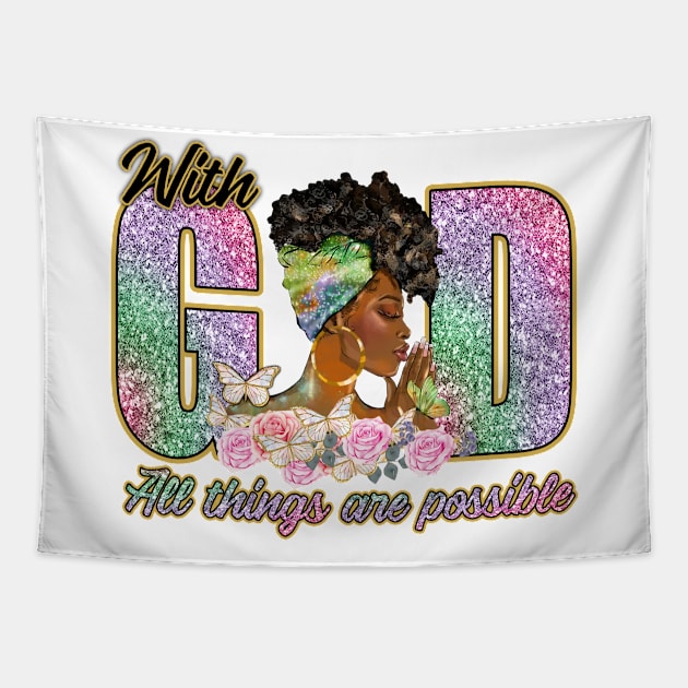 all things are possible with GOD Tapestry by THE WIVEZ CLUB