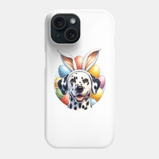 Dalmatian Enjoys Easter Festivities with Bunny Ears Phone Case