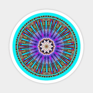 Trippy Colorful Floral Mandala Design Magnet