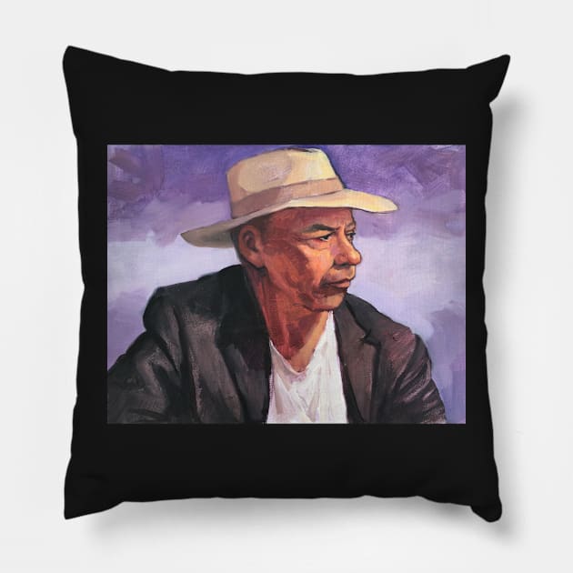 Portrait of Raf ~ oil painting Pillow by rozmcq