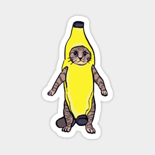 Mudwizard draws the cat in funny yellow banana costume / banana cat meme Magnet