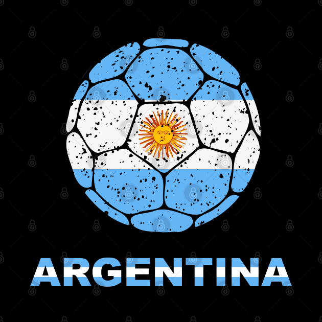 Argentina Soccer- Argentinian Football Distressed Soccer Ball by jackofdreams22