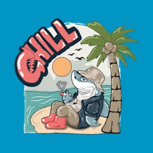 Shark relaxing on the beach T-Shirt