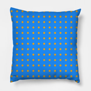 Dodger Blue Orange Pattern Pillow