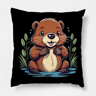 Cute beaver gift ideas, beaver stickers, beaver kids tees and more Pillow