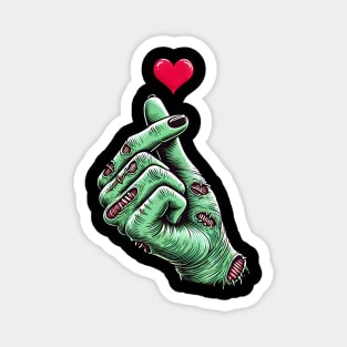 Zombie Finger Heart – K-Pop Love Meets Halloween Magnet