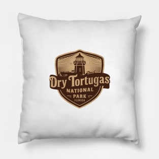 Vintage Dry Tortugas National Park Emblem Pillow