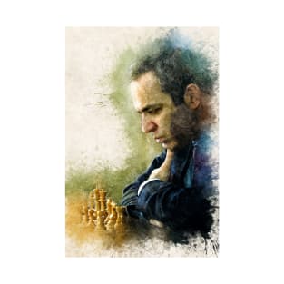 Garry Kasparov ✪ The Legend ✪  Aesthetic Watercolor Portrait of a chess master T-Shirt