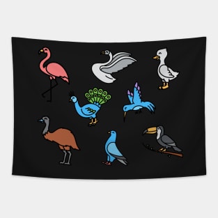 Cute birds in zen mode Tapestry