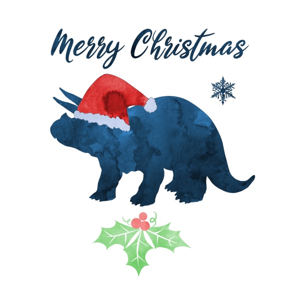 Christmas Dinosaur Art - Triceratops by TheJollyMarten