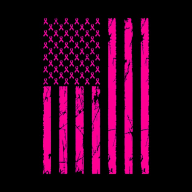 Pink Ribbon Cancer American Flag by Stars N Stripes 