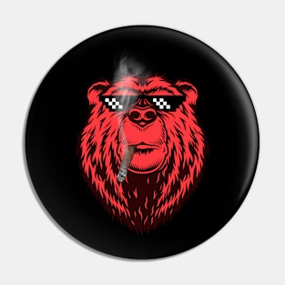 Red Bear Thug Pin