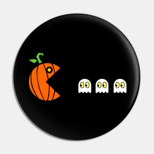 Halloween Arcade Game Spoof Pac-O-Lantern Retro Design Pin