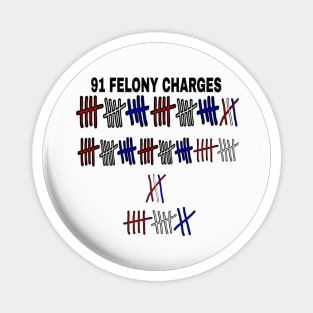 91 FELONIES - Tally - Round - Front Magnet