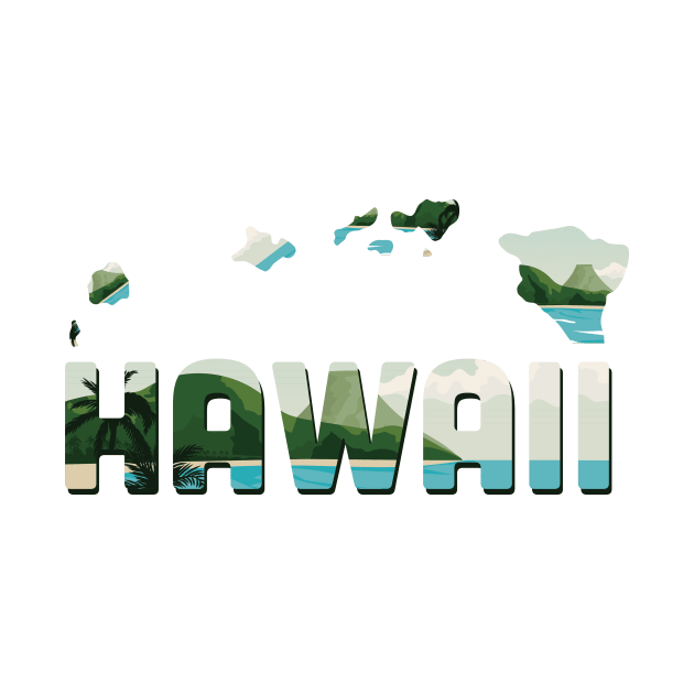 Hawaii state design / Hawaii lover / Hawaii gift idea / Hawaii present  / Hawaii home state by Anodyle