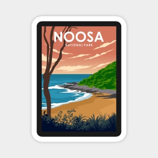 Noosa National Park Australia Minimal Travel Poster Magnet