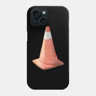 Watercolor Traffic Cone Caution Sign Phone Case