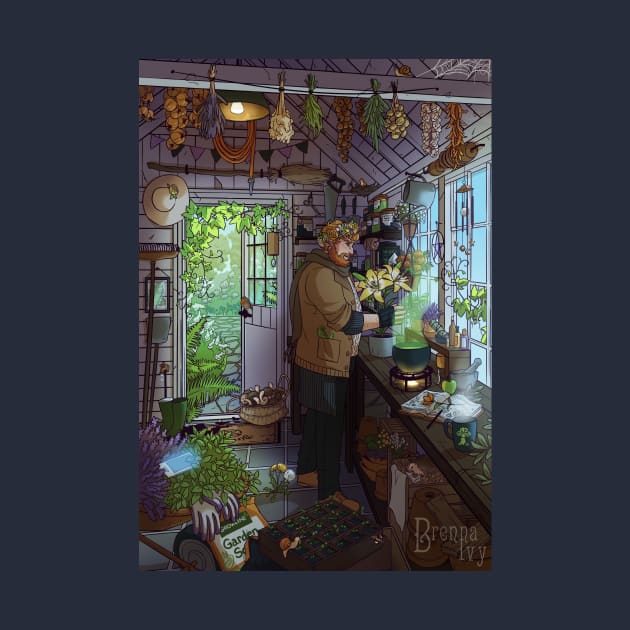 Modern Male Witch Greenhouse by Brenna-Ivy Art