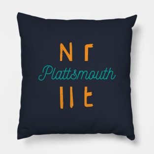 Plattsmouth Nebraska City Typography Pillow