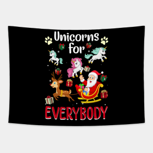 Unicorns For Everybody Christmas For Unicorn Lover Tapestry