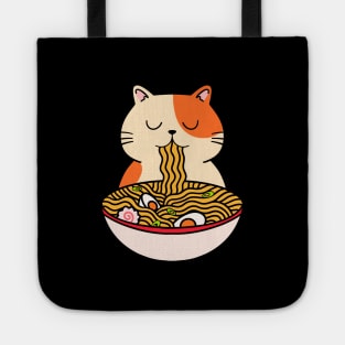 Cat Kawaii Eating Ramen Japanese Aesthetic Tote