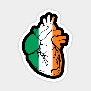 Anatomical heart design, Irish flag Magnet