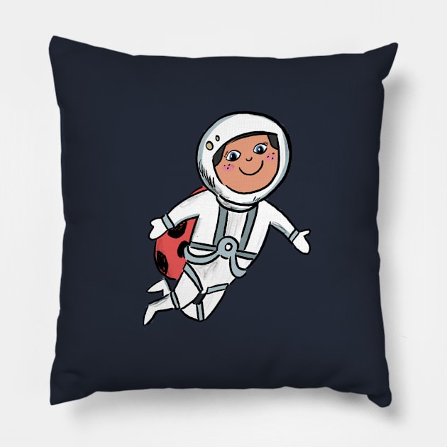 Coralie Floating in Space Pillow by Coralie La Coccinelle