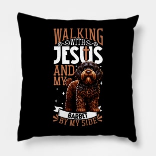 Jesus and dog - French Water Dog Pillow