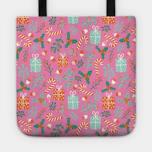 Christmas Holidays Pink Tote