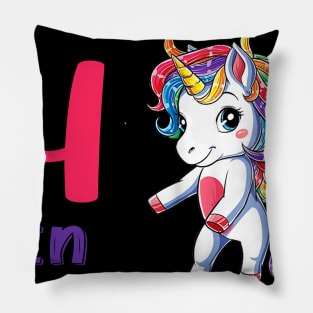 I Turned 4 in quarantine Cute Unicorn Pillow