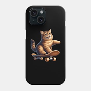 Skateboarding Kitten Sports Skateboarder Cute Ginger Cat Phone Case