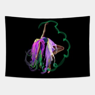 Colorful pink dancer ballet ballerina love dance art Tapestry