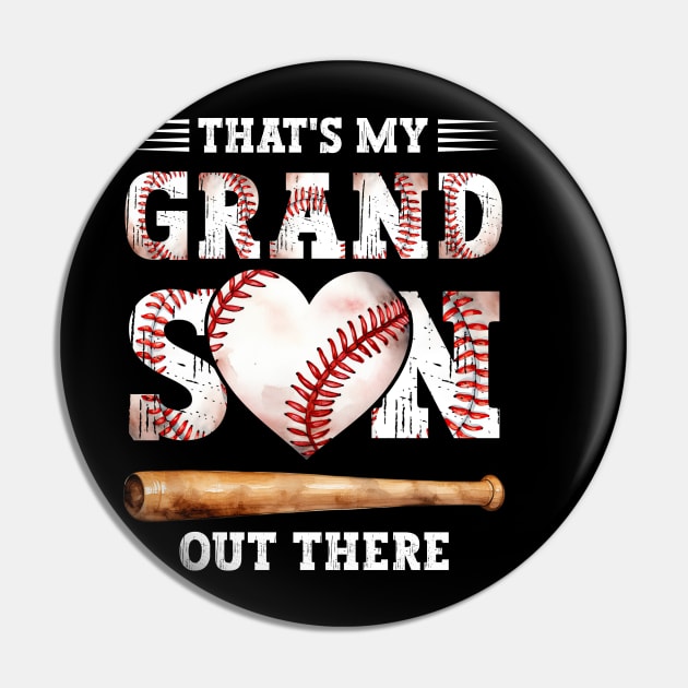 Baseball Grandma That's My Grandson Out There Mother's Day Pin by Asg Design