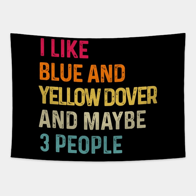 I Like Blue And Yellow Macaw And Maybe 3 People Retro Vintage Tapestry by HeroGifts