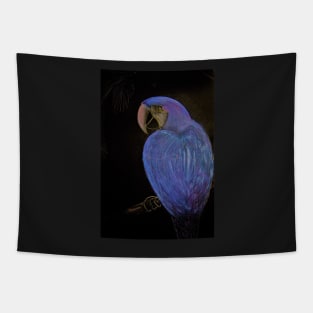 LUSTRE BLUE PURPLE TROPICAL PARROT Tapestry