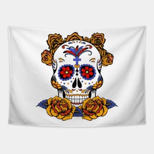 Dia De Los Muertos T-Shirt, Sugar Skull Design Tapestry