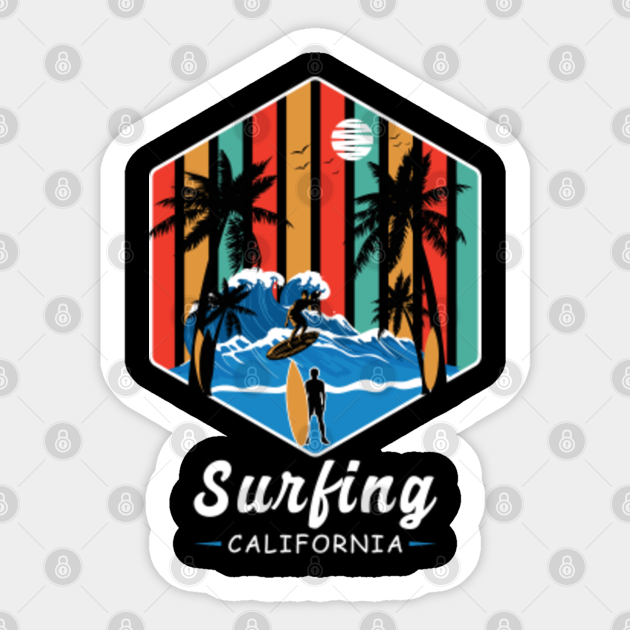 surfing california - Surfing California - Sticker