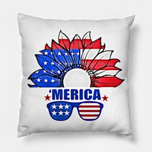 4th of July US Flag Independence Day 'Merica Pillow