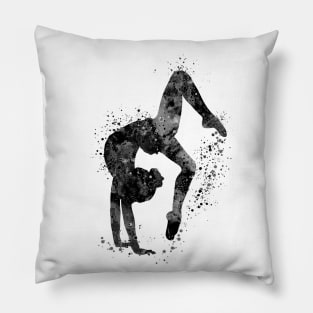 Gymnastics Tumbling Black and White Sports Gift Pillow