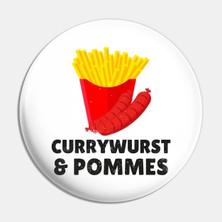 Currywurst & Pommes Bratwurst Fastfood Pin