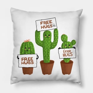 Free Hugs Cactus Pillow