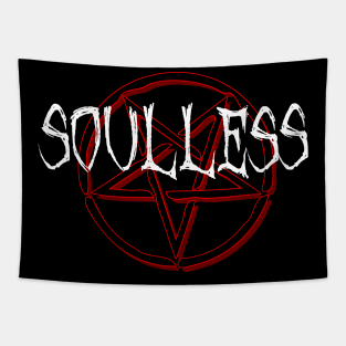 Soulless Dark Satanic Metal Pentagram Tapestry