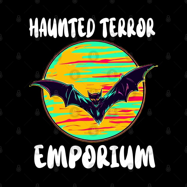 Halloween Bat Moon Haunted Terror Emporium Apparel by Outrageous Flavors