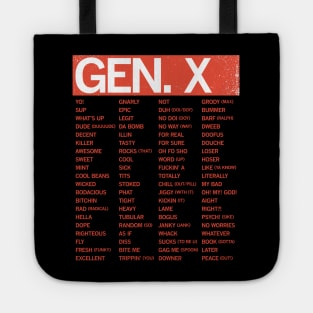 GEN-X - SLANG GUIDE Tote