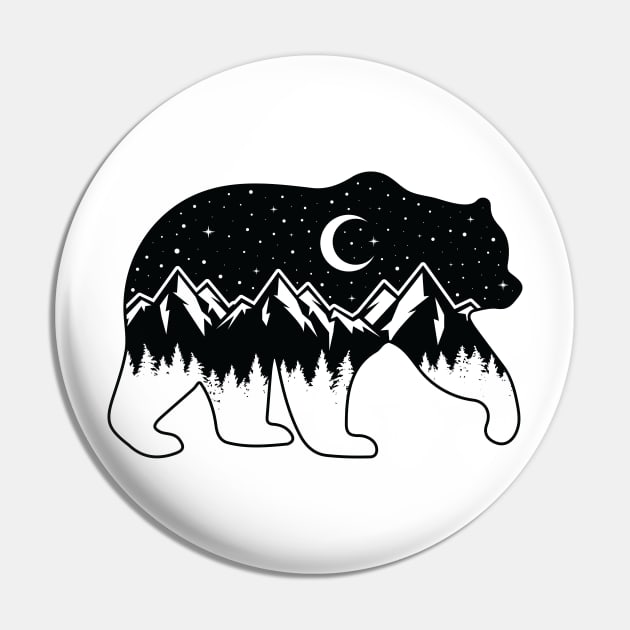 Night Sky Bear Pin by melaniepetersonart