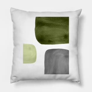 Green and gray organic shapes Pillow